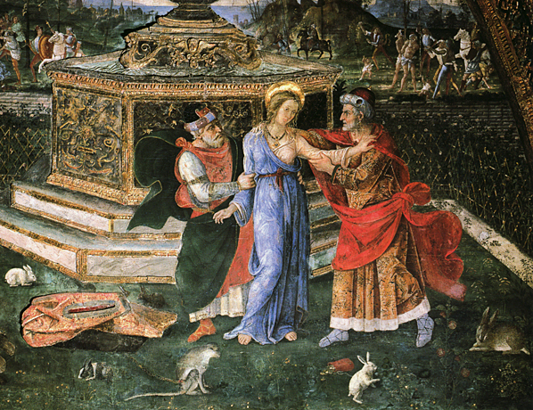 Suzanne et les vieillards, 1493-1494, Pinturicchio, Rome, Palais du Vatican, appartement Borgia