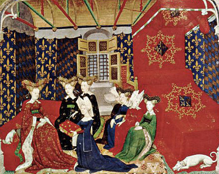 Remise du livre à Isabeau de Bavière, Christine de Pisan