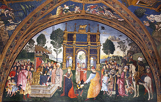 Dispute de sainte Catherine, 1493-1494, Pinturicchio, Rome, Palais du Vatican, appartement Borgia