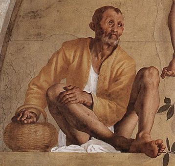 Vertumne et Pomone, 1520-1521, Pontormo, détail