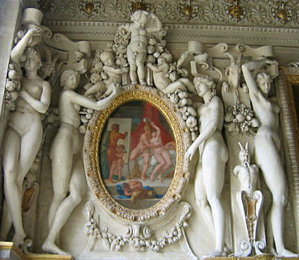 Frescos y estucos, 1541-1544, Primaticcio, Castillo de Fontainebleau