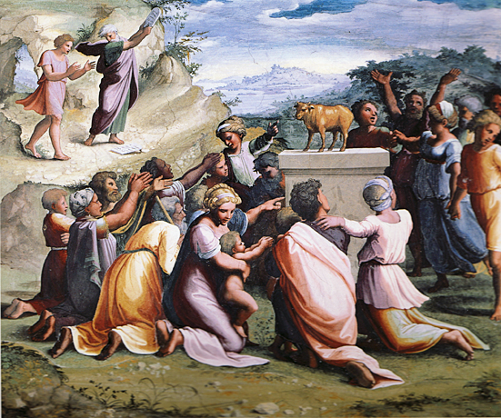 Adoration du veau d'or, Raphaël et élèves