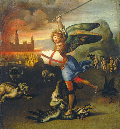 Saint Michel terrassant le démon, vers 1503/1505, Raphaël