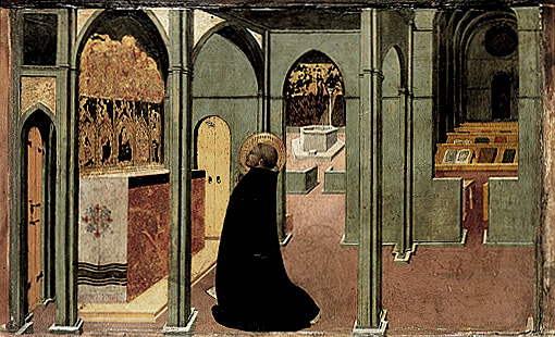 Santo Tomás de Aquino en oración, Sassetta