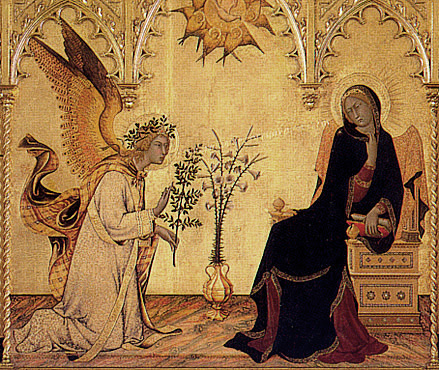 La Anunciación, panel central, 1333, Simone Martini