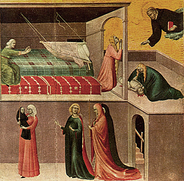 Les miracles d'Agostino Novello, vers 1328, Simone Martini, Sienne