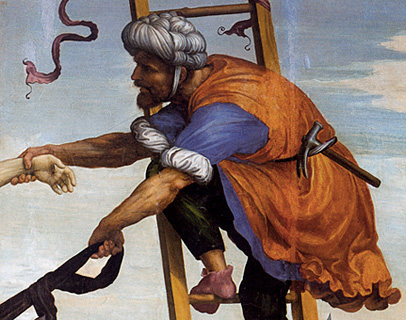 Descente de Croix, détail, 1510, Sodoma, Sienne, Pinacothèque