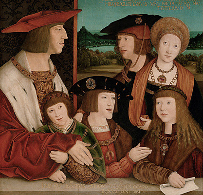 El emperador Maximiliano y su familia, 1516, Bernhard Strigel