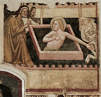 Suzanne au bain, vers 1348, Vitale da Bologna,  (Udine, cathédrale).