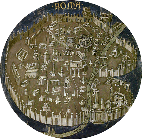 Mapa de Roma, siglo XV, Taddeo di Bartolo