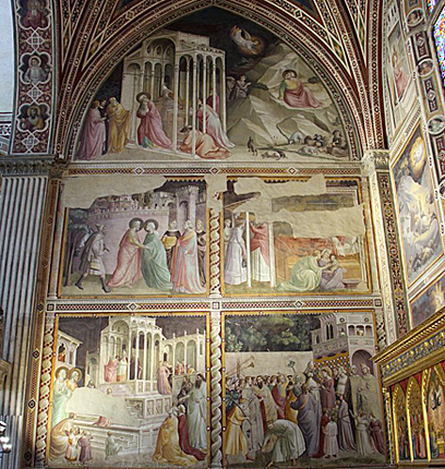 Scènes de la vie de la Vierge, fresque, vers 1328-1330, Taddeo Gaddi, Florence, Santa Croce, chapelle Baroncelli