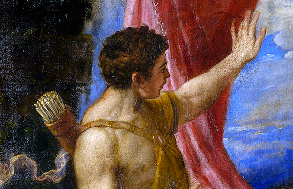 Diane et Actéon, détail Actéon, 1559, Titien Diane et Actéon, détail Actéon, 1559, Titien
