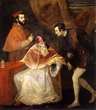 Paul III Farnèse avec ses neveux, 1546, Titien