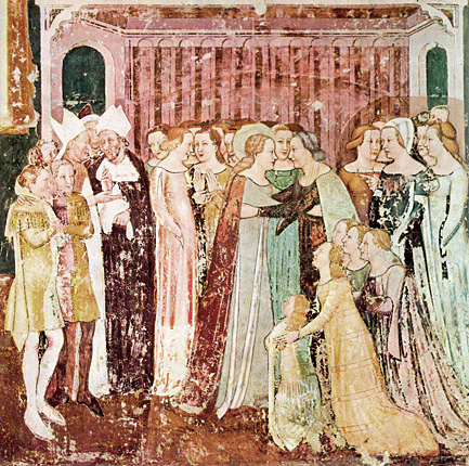 L'Adieu de sainte Ursule, fresque, Tommaso da Modena, Trévise