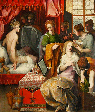 Hyante et Climène à leur toilette, Toussaint Dubreuil