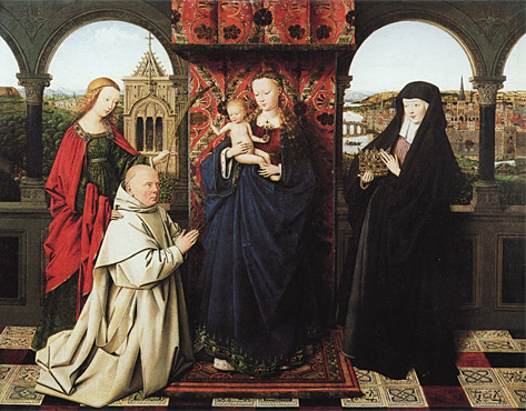 Vierge à l'Enfant avec sainte Barbe, sainte Elisabeth et Jan Vos