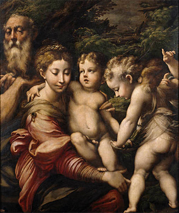 Sainte Famille, vers 1524, Parmesan, Madrid, Prado