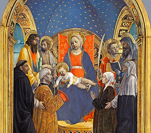 Vierge à l’Enfant avec Saints, et les commanditaires Giovanni Matteo Bottigella et Bianca Visconti, vers 1485, Vincenzo Foppa