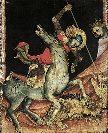San Jorge y el dragón, hacia 1334, Vitale da Bologna