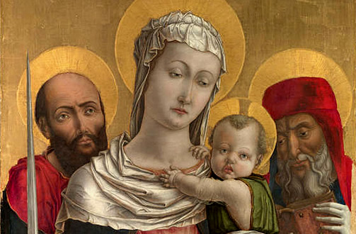 Vierge à l'Enfant entre saint Paul et saint Jérôme, Bartolomeo Vivarini Vierge à l'Enfant entre saint Paul et saint Jérôme, Bartolomeo Vivarini