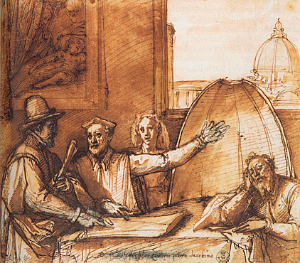 Federico Zuccari y Vincenzo Borghini en la obra de la Cúpula de Florencia