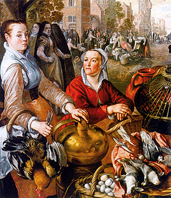 El mercado de aves, 1570, Joachim Beuckelaer