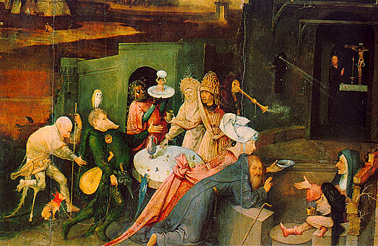 La Tentation de saint Antoine, Jérôme Bosch, panneau central