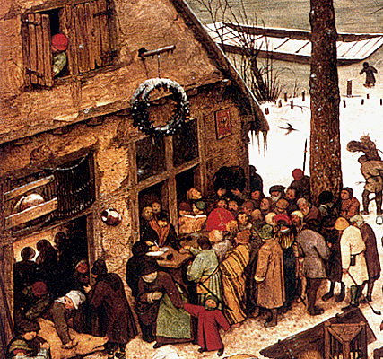 El empadronamiento en Belén, Pieter Bruegel, detalle