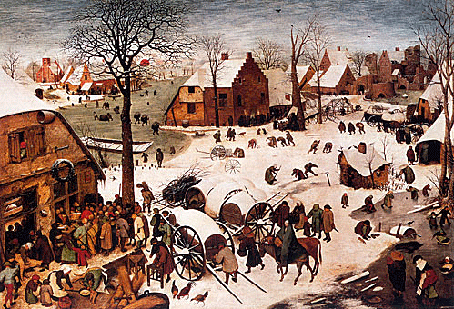 El empadronamiento en Belén, 1566, Pieter Bruegel