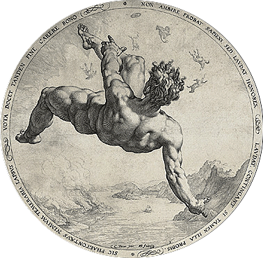 La caída de Ícaro, 1588, Hendrick Goltzius