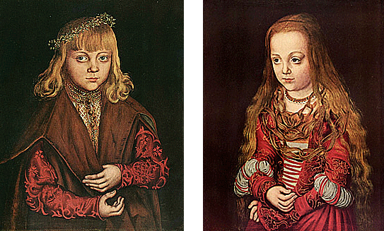 Retratos de un príncipe y de una princesa sajona, 1517, Lucas Cranach