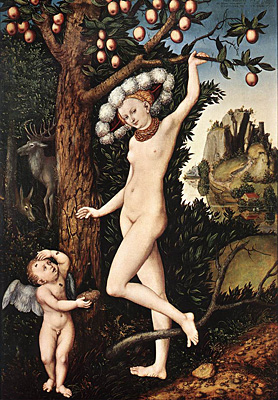 Cupido quejándose ante Venus, 1530, Lucas Cranach 