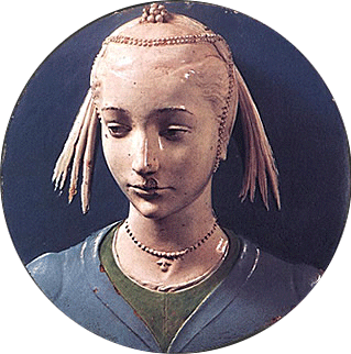 Retrato de una dama sobre tondo, 1465, Luca della Robbia