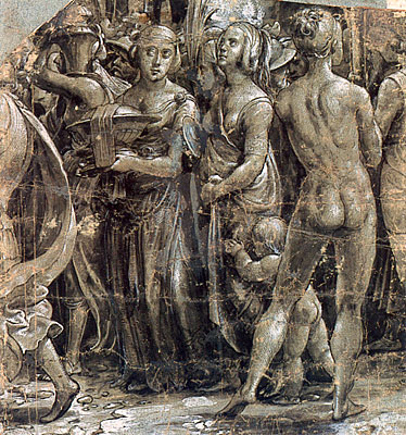 Sacrificio o Triunfo Antiguo, dibujo, 1518, Hans Holbein