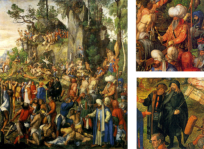 El martirio de los diez mil cristianos, 1508, Alberto Durero