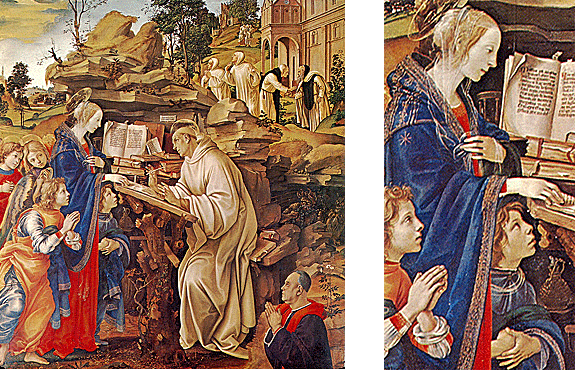 Aparición de la Virgen a san Bernardo, 1486, Filippino Lippi