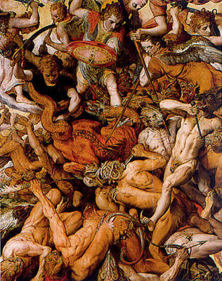 La caída de los ángeles rebeldes, 1554, Floris de Vriendt