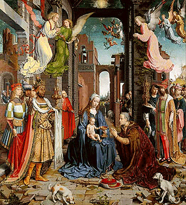 La adoración de los Magos, hacia 1515, Jan Gossaert