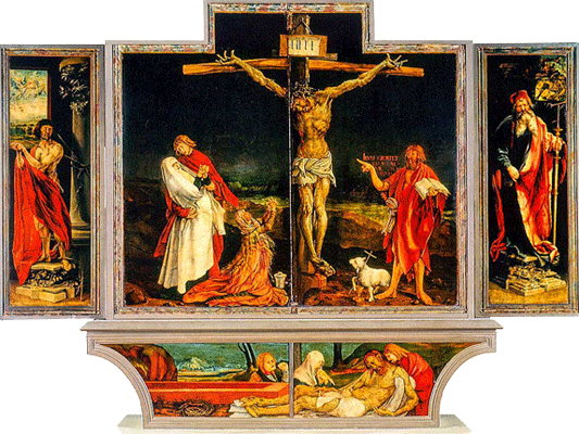 Retable d'Issenheim : La Crucifixion, vers 1515, Mathias Grünewald 