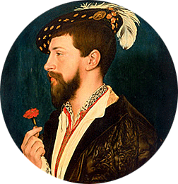 Portrait de Simon George, miniature, 1536-37, Hans Holbein