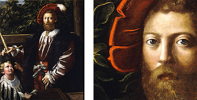 Retrato de Lorenzo Cybo, Capitán de la Guardia Papal, Parmigianino, hacia 1525