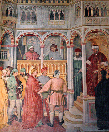 Santa Lucía ante los jueces, 1382, Altichiero da Zevio