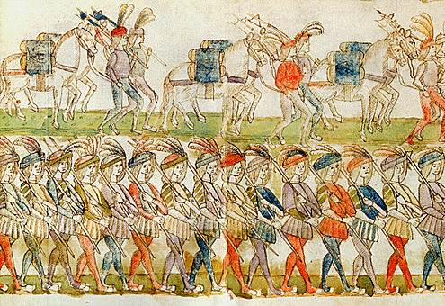 Desfile del ejército de Carlos VIII en Nápoles