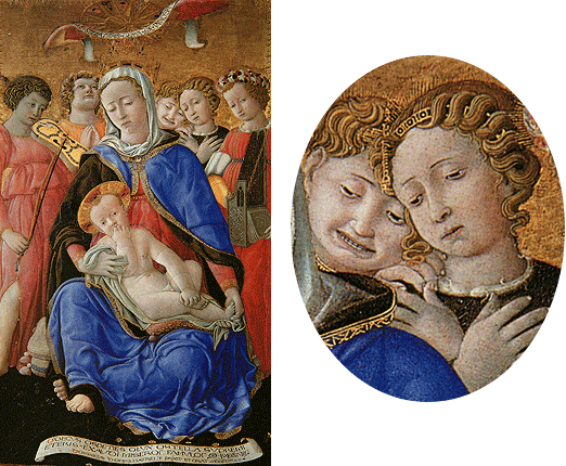 Madone à l'Enfant avec des anges musiciens, 1443, Domenico di Bartolo Madone à l'Enfant avec des anges musiciens, 1443, Domenico di Bartolo