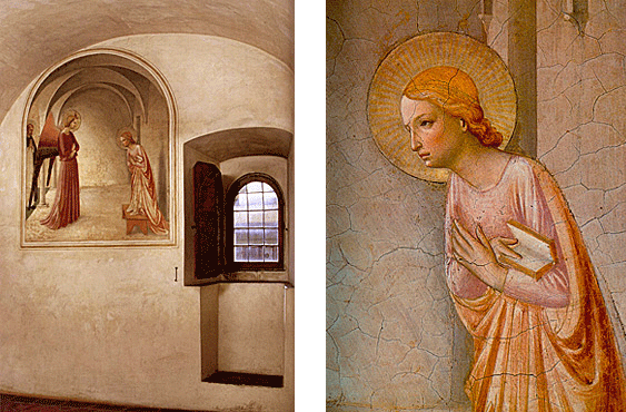 L'Annonciation et vue de la cellule, Fra Angelico, Florence, San Marco
