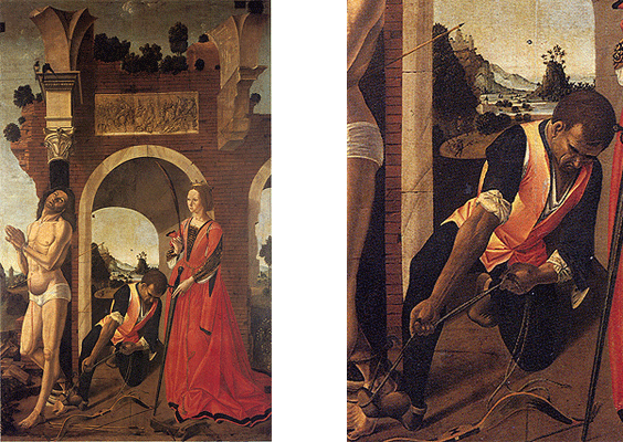 San Sebastián y Santa Catalina de Alejandría, c. 1450-1500, Francesco Pagano