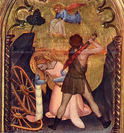 Martyre de sainte Catherine d'Alexandrie, polyptyque de Prato, vers 1354, Giovanni da Milano, Prato