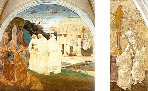 Saint Benoît convertit les habitants de Montecassino, Luca Signorelli