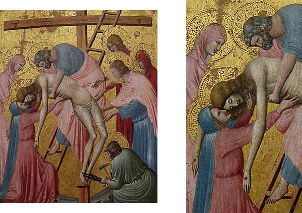 Descendimiento de la Cruz, 1325-1330, Pietro da Rimini, museo del Louvre