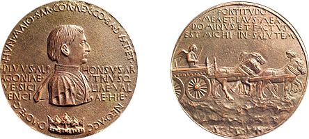 Médaille d'Alphonse d'Aragon (recto et verso), 1440-1449, Pisanello